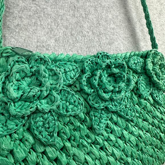 Cappelli Straworld Floral Green Crossbody Purse - Picture 4 of 12